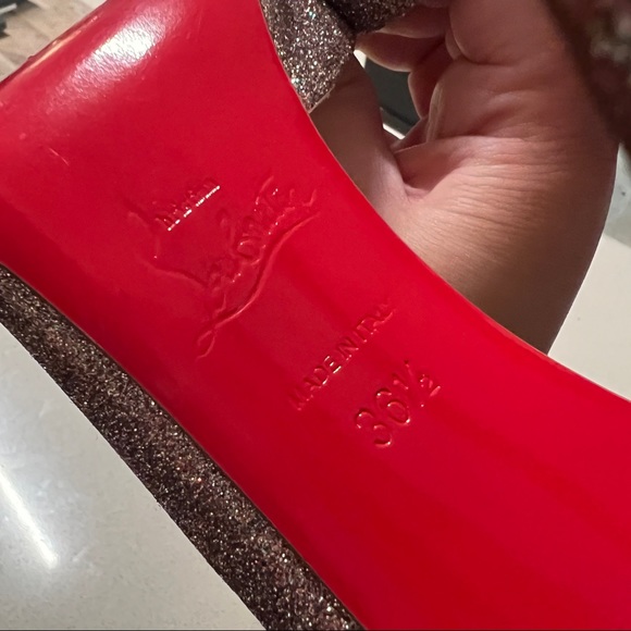 Louboutin Iriza Sparkle 100mm Sz 36.5 - Picture 4 of 7